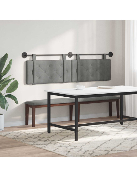 Testata appesa Grigio scuro 190 x 55 x 5 cm Velluto