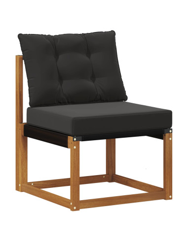 Set di divani da esterno con cuscino 11 pcs Naturale e Nero