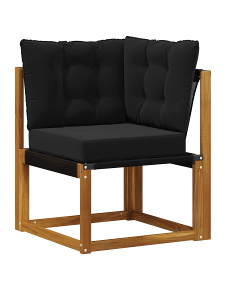 Set di divani da esterno con cuscino 11 pcs Naturale e Nero
