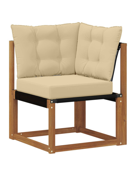 Set di divani da esterno con cuscino 11 pcs Naturale e Beige