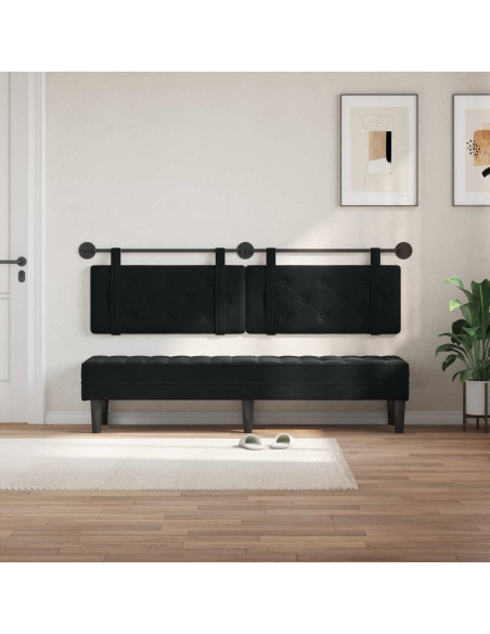 Testata appesa Montaggio a parete Nero 190 x 55 x 5 cm Velluto