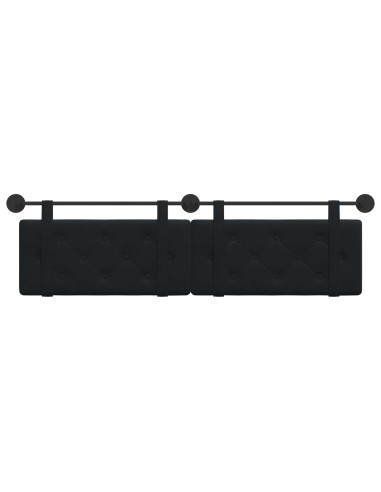 Testata appesa Montaggio a parete Nero 190 x 55 x 5 cm Velluto