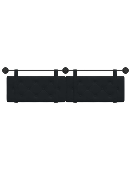 Testata appesa Montaggio a parete Nero 190 x 55 x 5 cm Velluto