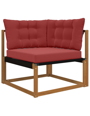 Cuscino per divano da esterno 3 pcs Rosso vino Poliestere