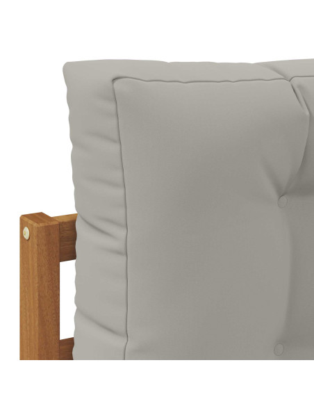 Set di divani da esterno 3 pcs Naturale e Grigio chiaro