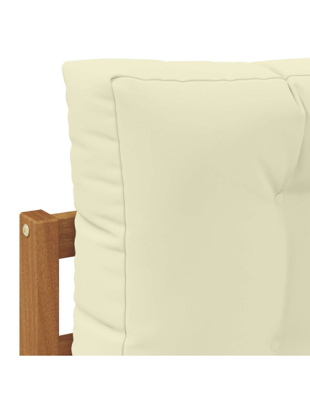 Set di divani da esterno con cuscino 3 pcs Naturale e Crema