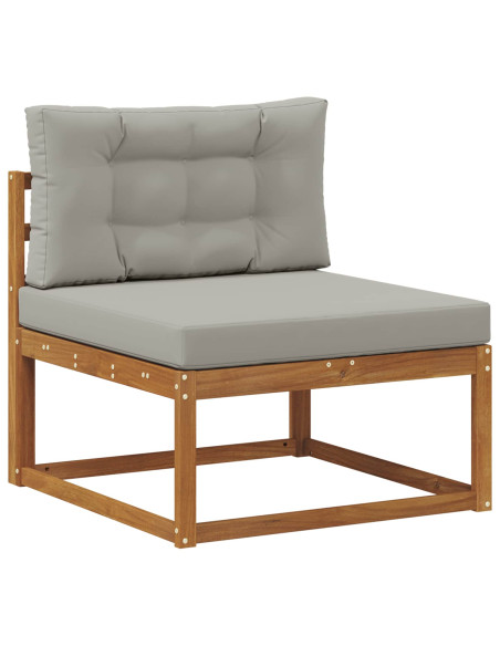 Set di divani da esterno 3 pcs Naturale e Grigio chiaro