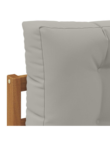 Set di divani da esterno 3 pcs Naturale e Grigio chiaro