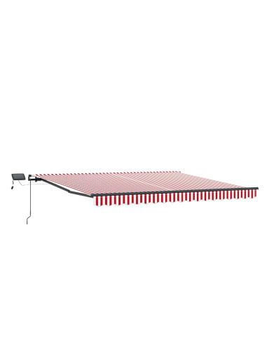 Tenda Retrattile Rosso e bianco 450 ×300 cm Tessuto