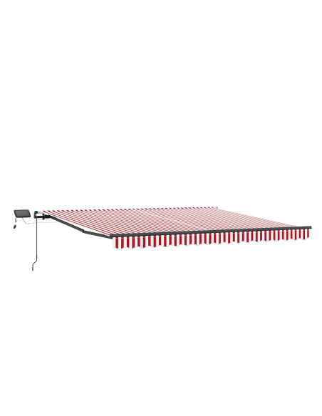 Tenda Retrattile Rosso e bianco 450 ×300 cm Tessuto