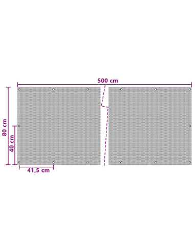 Schermo per Balcone con Occhielli Antracite