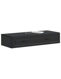 Tavolino da Parete Laterale Nero 87,5 x 34,5 x 17 cm 2