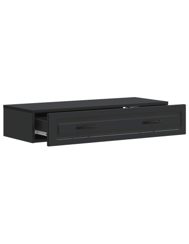 Tavolino da Parete Laterale Nero 87,5 x 34,5 x 17 cm