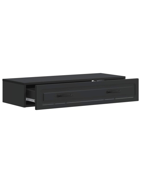 Tavolino da Parete Laterale Nero 87,5 x 34,5 x 17 cm