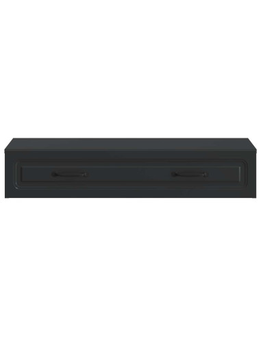 Tavolino da Parete Laterale Nero 87,5 x 34,5 x 17 cm