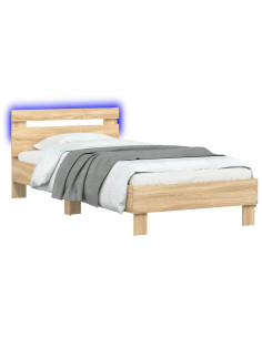 Letto con LED Rovere Sonoma 80 x 200 cm Legno ingegnerizzato 2