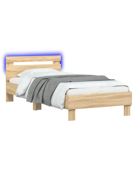 Letto con LED Rovere Sonoma 80 x 200 cm Legno ingegnerizzato