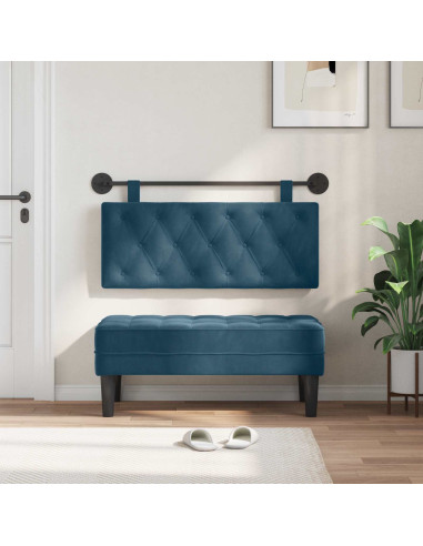 Testata appesa Montaggio a parete Blu 110 x 55 x 7 cm Velluto