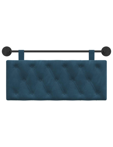 Testata appesa Montaggio a parete Blu 110 x 55 x 7 cm Velluto
