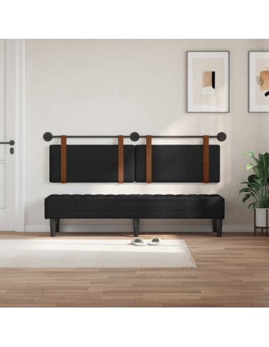 Testata appesa Tinta unita Nero 170 x 55 x 5 cm PU Antico