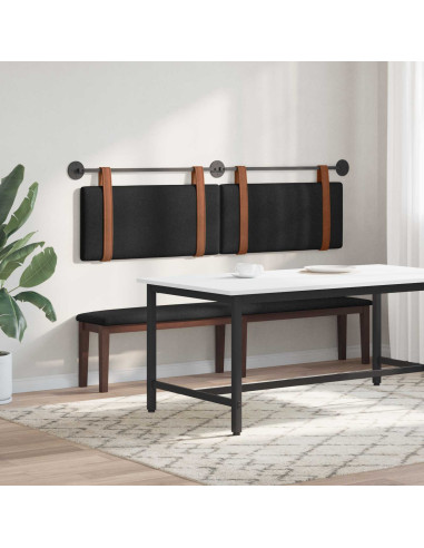 Testata appesa Tinta unita Nero 170 x 55 x 5 cm PU Antico
