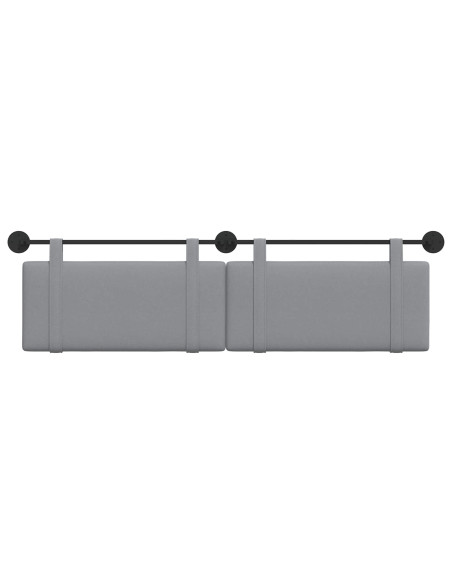 Testata appesa Grigio chiaro 190 x 55 x 5 cm Tessuto