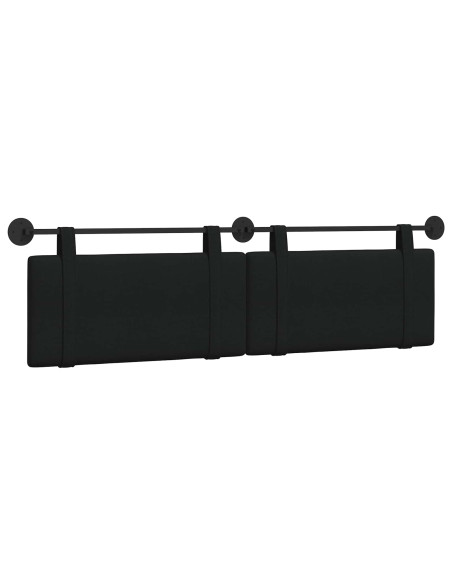 Testata appesa Montaggio a parete Nero 190 x 55 x 5 cm Tessuto