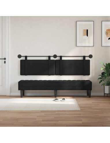 Testata appesa Montaggio a parete Nero 190 x 55 x 5 cm Tessuto