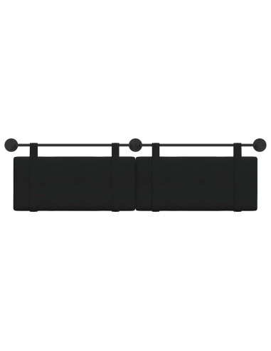 Testata appesa Montaggio a parete Nero 190 x 55 x 5 cm Tessuto