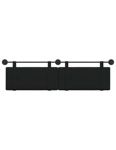 Testata appesa Montaggio a parete Nero 190 x 55 x 5 cm Tessuto