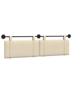 Testata appesa Montaggio a parete Crema 190 x 55 x 5 cm Tessuto 2