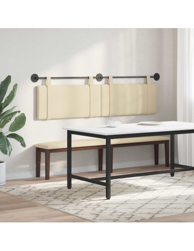 Testata appesa Montaggio a parete Crema 190 x 55 x 5 cm Tessuto
