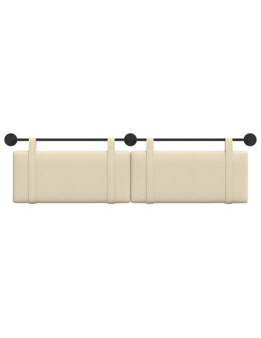 Testata appesa Montaggio a parete Crema 190 x 55 x 5 cm Tessuto