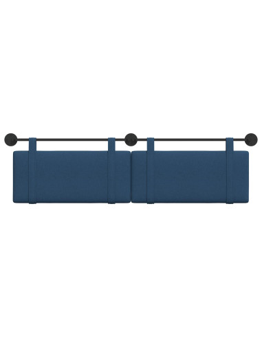 Testata appesa Montaggio a parete Blu 190 x 55 x 5 cm Tessuto