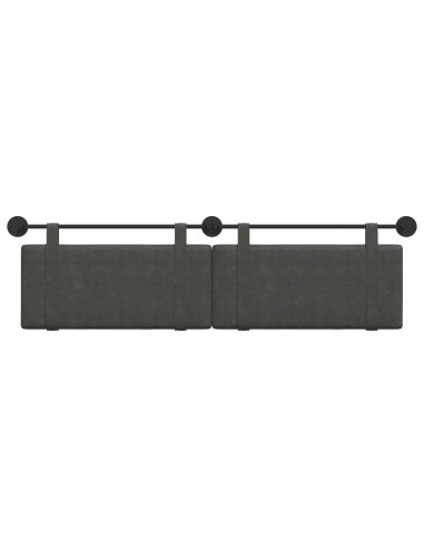Testata appesa Tinta unita Nero 190 x 55 x 5 cm PU Antico