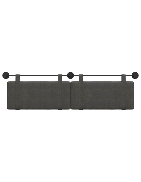 Testata appesa Tinta unita Nero 190 x 55 x 5 cm PU Antico