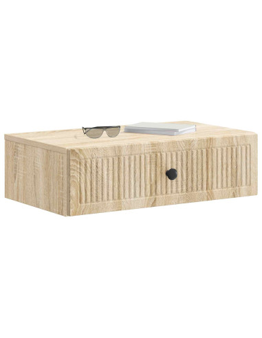 Tavolino da Parete Laterale Rovere Sonoma 59 x 34,5 x 17 cm