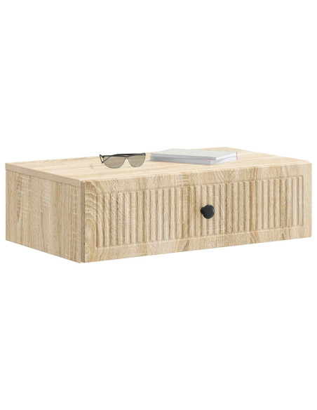 Tavolino da Parete Laterale Rovere Sonoma 59 x 34,5 x 17 cm