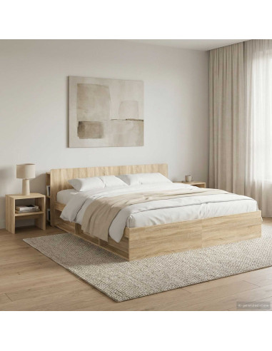 Testata del letto Rovere Sonoma Legno ingegnerizzato