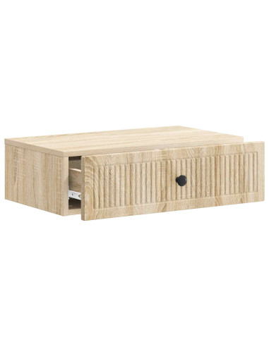 Tavolino da Parete Laterale Rovere Sonoma 59 x 34,5 x 17 cm