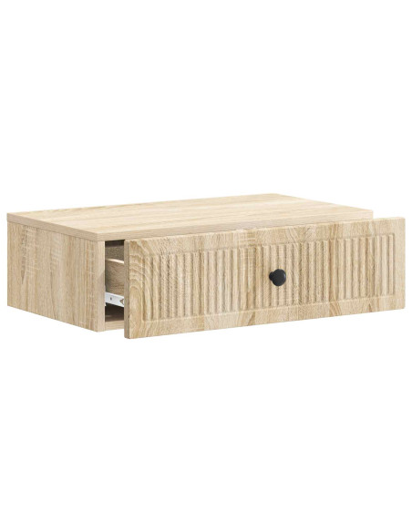 Tavolino da Parete Laterale Rovere Sonoma 59 x 34,5 x 17 cm