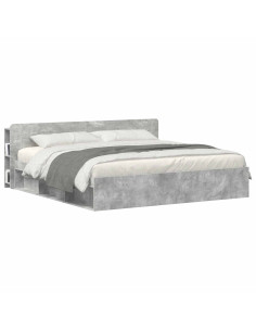 Testata del letto Grigio Cemento Legno ingegnerizzato 2