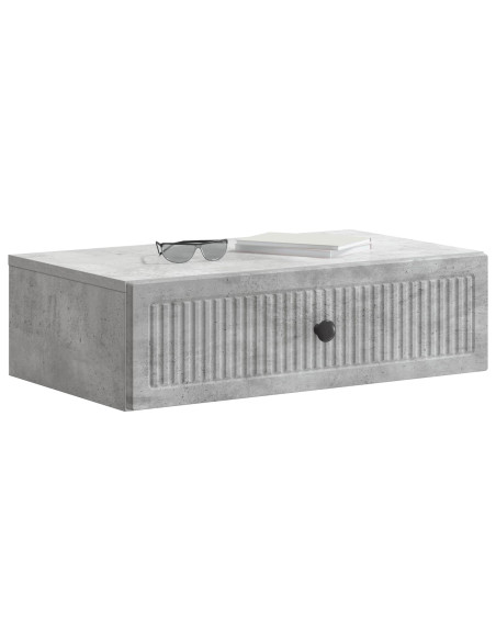 Tavolino da Parete Laterale Grigio Cemento 59 x 34,5 x 17 cm