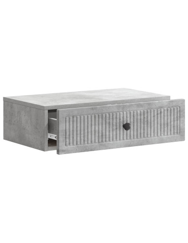 Tavolino da Parete Laterale Grigio Cemento 59 x 34,5 x 17 cm