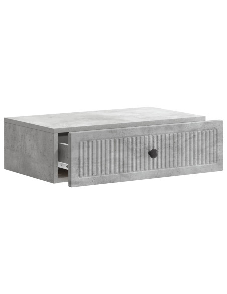 Tavolino da Parete Laterale Grigio Cemento 59 x 34,5 x 17 cm