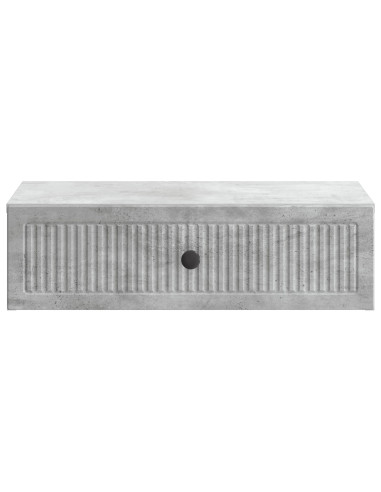 Tavolino da Parete Laterale Grigio Cemento 59 x 34,5 x 17 cm