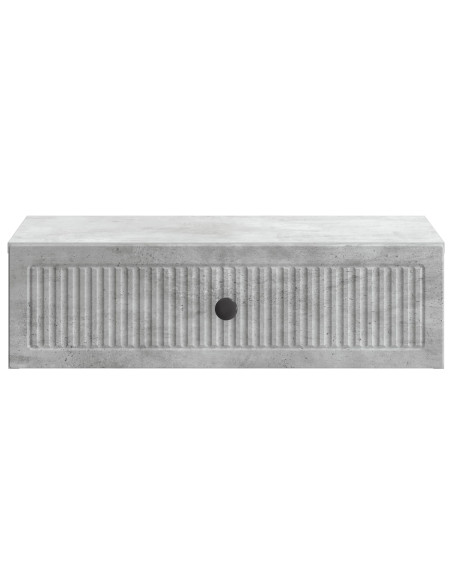Tavolino da Parete Laterale Grigio Cemento 59 x 34,5 x 17 cm