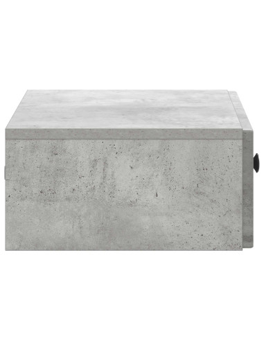 Tavolino da Parete Laterale Grigio Cemento 59 x 34,5 x 17 cm