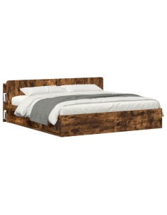 Testata del letto Rovere Fumo Legno ingegnerizzato 2