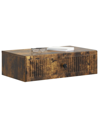 Tavolino da Parete Laterale Rovere Fumo 59 x 34,5 x 17 cm